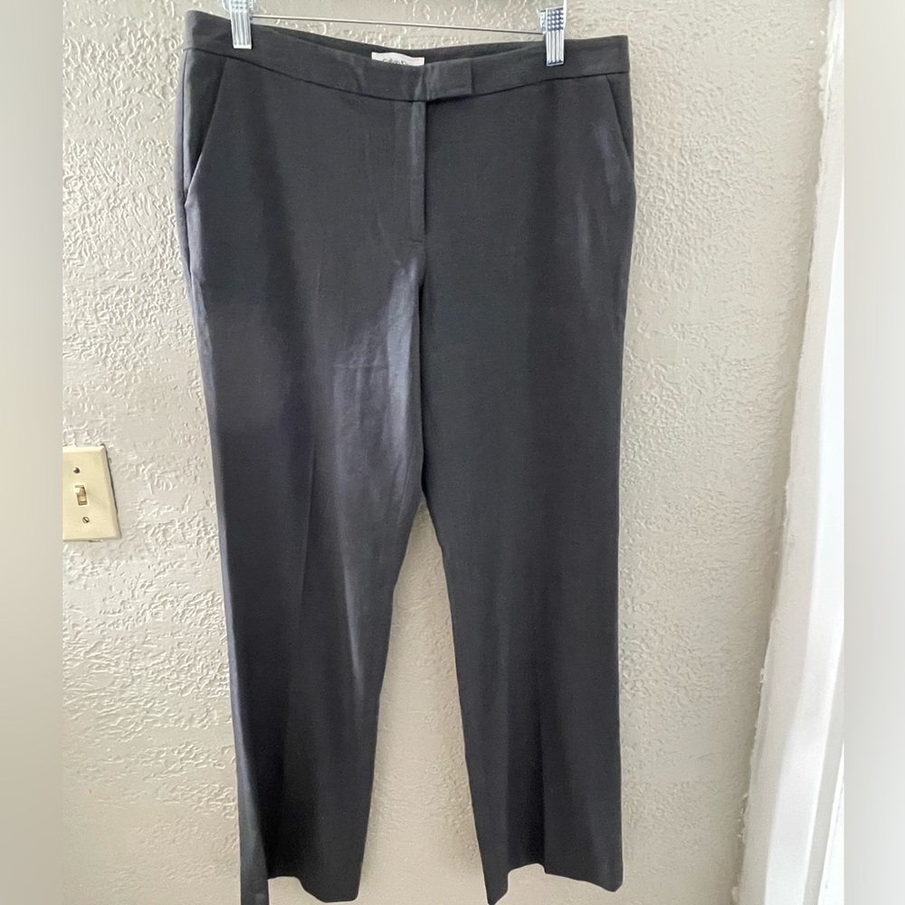 Calvin Klein Women's Gray Work Flare Trousers Size 8